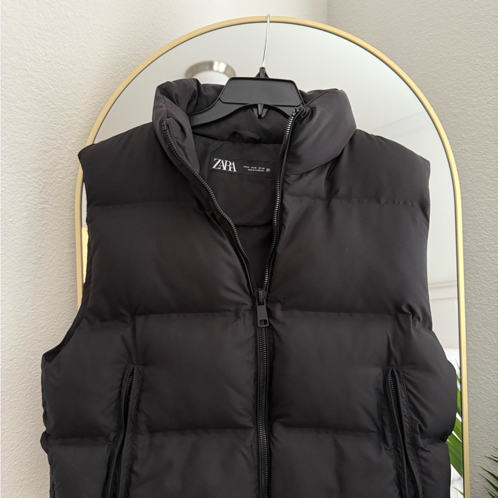Zara Black Puffer Vest